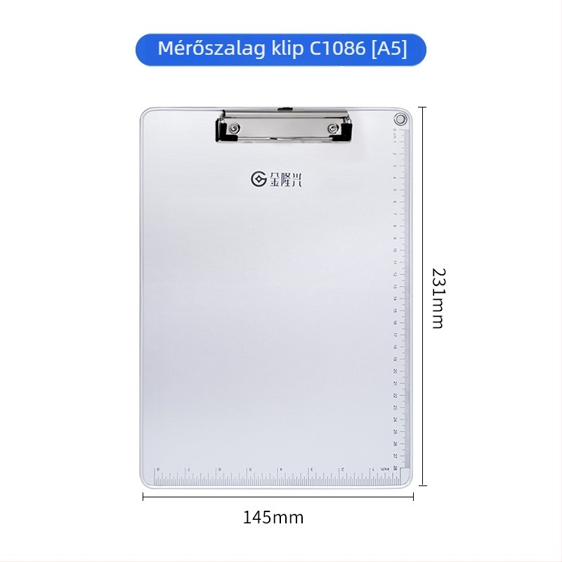 Fémes íróasztali tábla csipesz és lemezklipsz, A4/A5-hoz, lemezvastagság 5 mm, hátsó szélesség 316x226 vagy 231x154