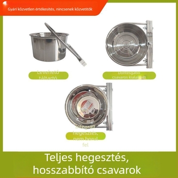 Rögzített, felakasztható kutyatál 304 rozsdamentes acélból, megdőlés elleni.