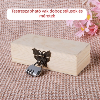 Tömörfa zárható doboz gravírozással, Modell 001, Természetes fa, Belső textil bevonat, Logó nyomtatás elérhető
