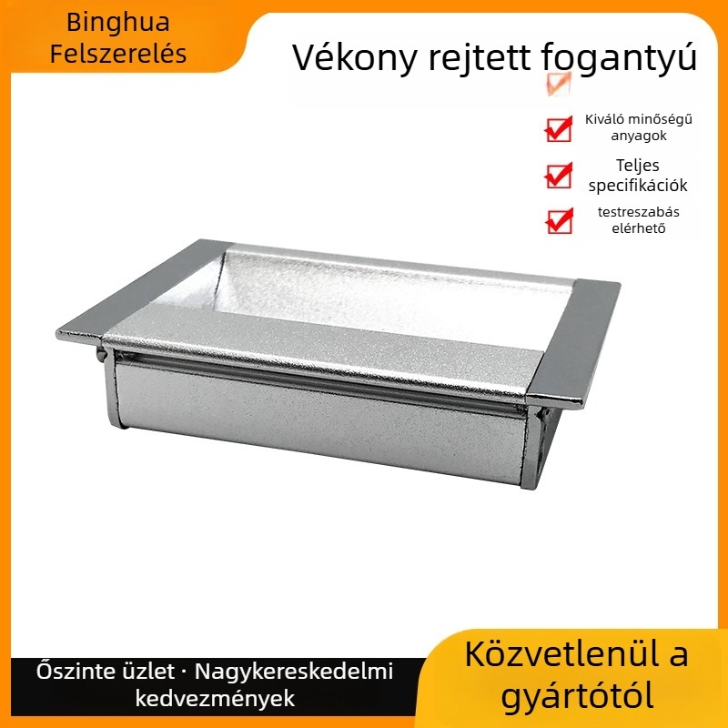 Ice Flower BH-131 sík beépített rejtett fogantyú a szekrényekhez, fiókokhoz és csúszó ajtókhoz - modern minimalist stílus