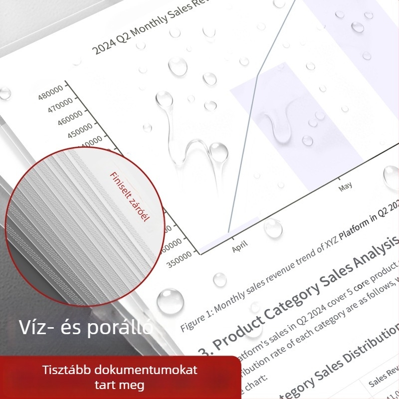 A4L dokumentum mappa L-alakú csíptetővel, PP anyagú, vízálló beéltet oldalak, modell Kbx-7091, méret 10x10