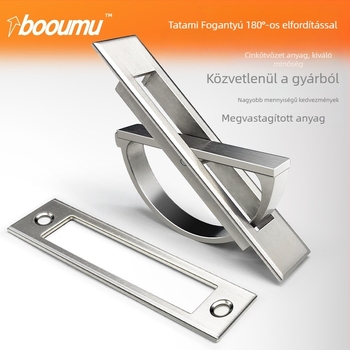 Tatami-stílusú rejtett fogantyú fiókokhoz és szekrényajtókhoz, cink ötvözet, die casting, elektroplatált felület ívelt forma, rejtett rögzítés