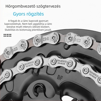 Kerékpár lánc 8–12 sebességhez; magas széntartalmú acél; 12,7-es pitch; hossz 116L/126L