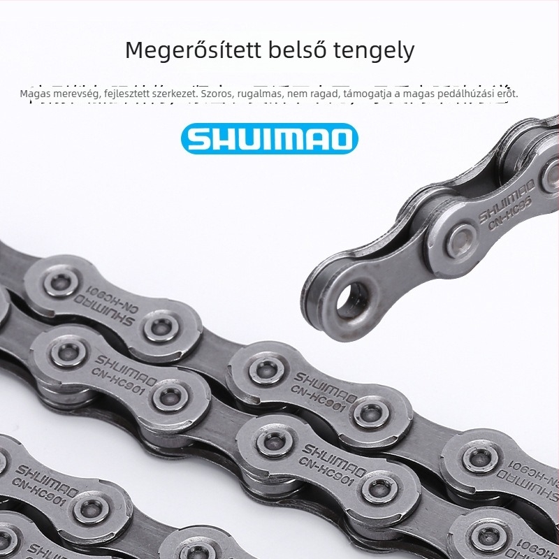 Kerékpár lánc 8–12 sebességhez; magas széntartalmú acél; 12,7-es pitch; hossz 116L/126L