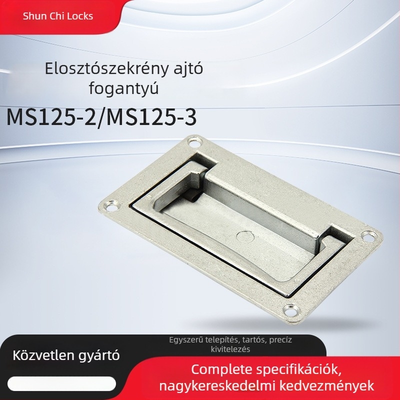 Szekrényajtó fogantyú, összecsukható, beépített, cink ötvözetből, négyzet alakú, modell LS002, Shunqi márka, modern egyszerű stílus (Cink ötvözet; Homokfújt krómozott felület; Modell LS002; Márka Shunqi; Stílus Modern egyszerű)