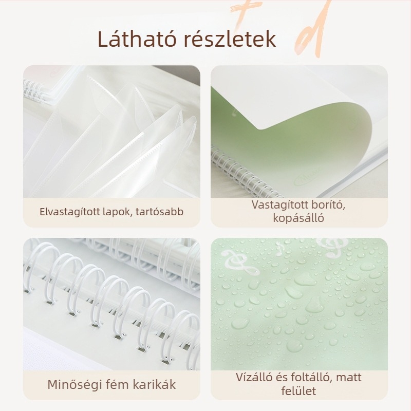 Dopamine sorozat partitúra mappa hosszú nyomáshoz tartó klippel, műanyagból, átlátszó belső oldalakkal, alkalmas zongorás kottaírásokhoz