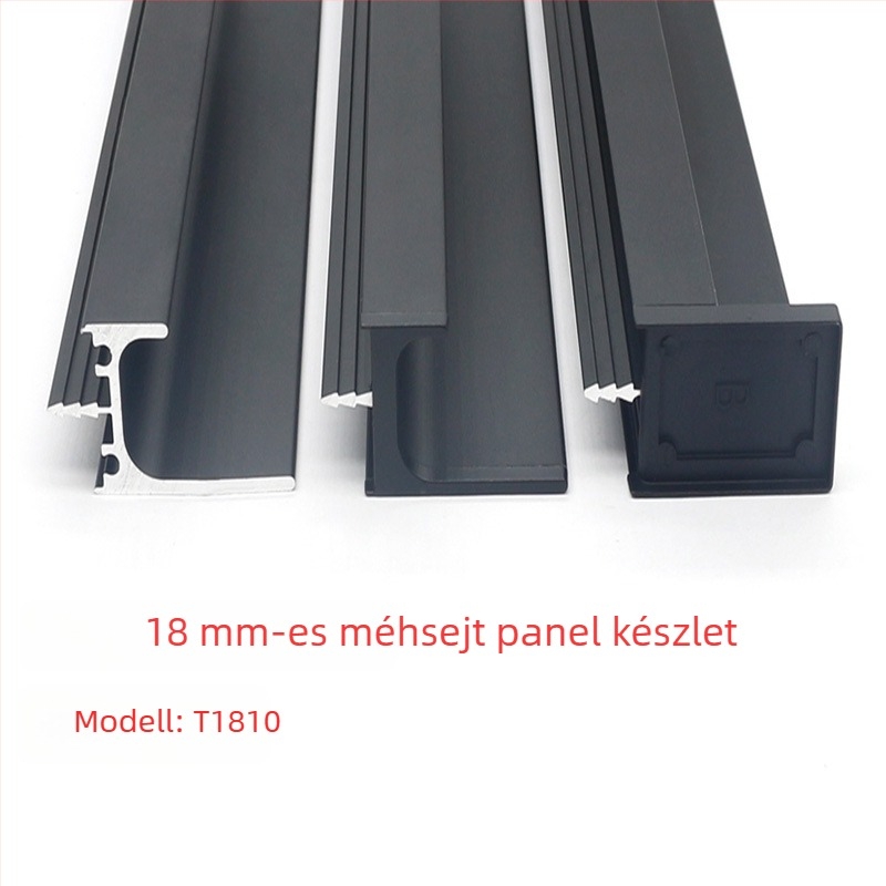 Alumíniumötvözetből készült szekrényfogantyú, 18,5 mm, méhsejt panelhez, rejtett rögzítés, modern stílus