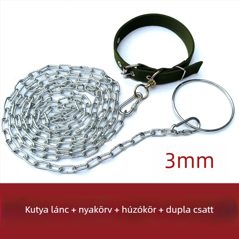 Harapás elleni kutyapóráz vastag műanyag lánccal, nem visszahúzható, határokon átívelő export