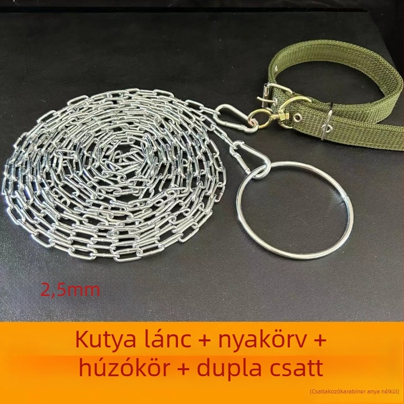 Harapás elleni kutyapóráz vastag műanyag lánccal, nem visszahúzható, határokon átívelő export