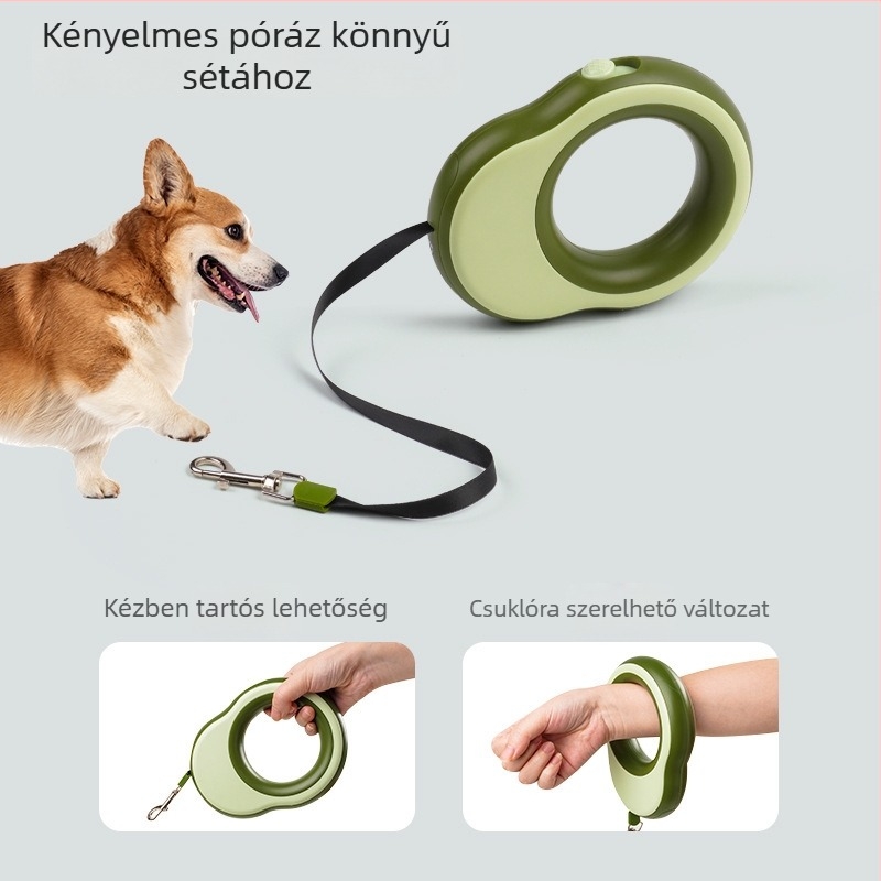 Automatikus visszahúzódó kutyapóráz fénnyel, ABS anyag