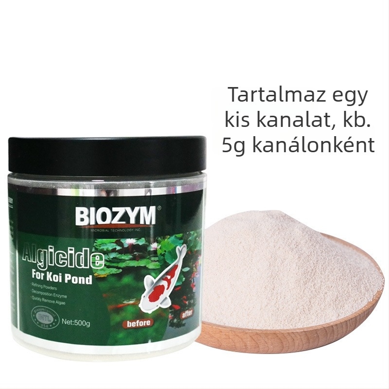 Byinmei Algamentesítő Por Akváriumhoz és Halas Tavakhoz – Eltávolítja a Zöld Algákat, Mohát és Barna Algákat, Biztonságos a Halaknak, 500 g