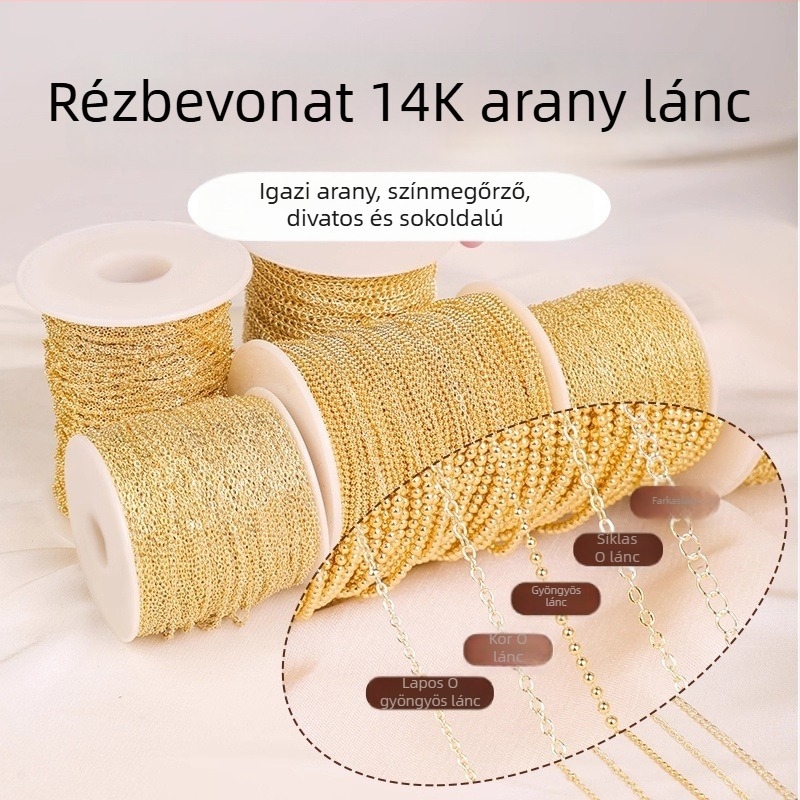 O alakú réz lánc, elektroplattált felülettel, Hongma márka, megjelenés 2025 ősz
