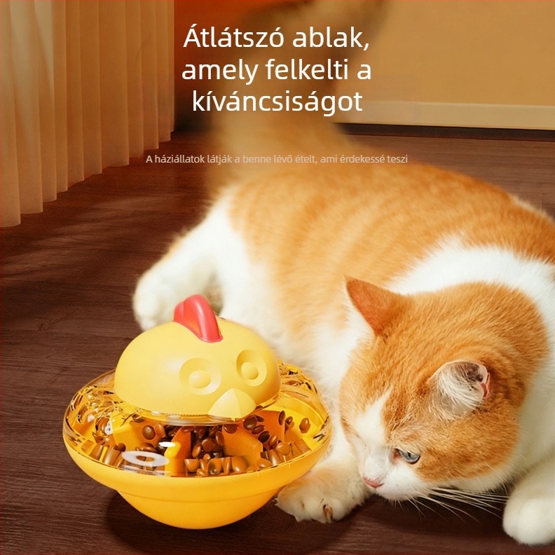 Macska és kutya számára készült automata etetőjáték, nassolnivaló adagolólabda