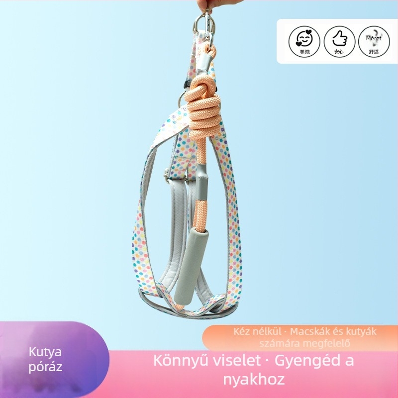 Mellényes stílusú kutya vontatószíj, poliészter, márka Chong youjia