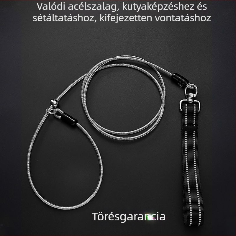 Rozsdamentes acél kutya edzőhurok póráz, sétához, professzionális edzés, erős csomó kialakítás