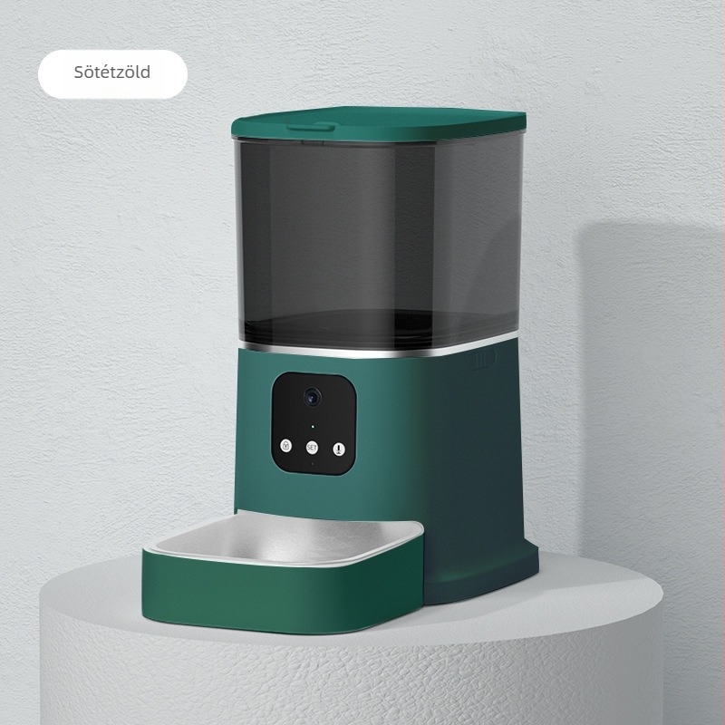 Okos etető automata háziállatok számára, időzített etetéssel és távoli vezérléssel Wi‑Fi‑vel, 6 L kapacitás