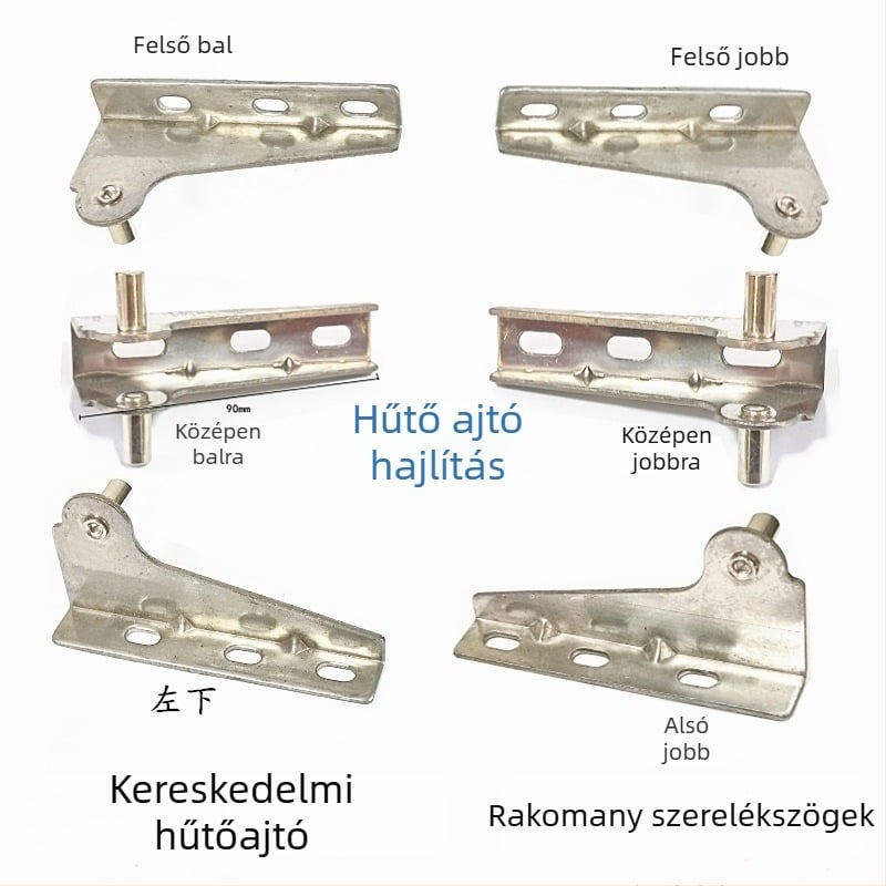 Kereskedelmi négyajtós fagyasztó ajtó zsanér, rozsdamentes acél 201, polírozott felület, hagyományos vastag zsanér, Jingbo, modern minimál stílus, Zhejiang modell