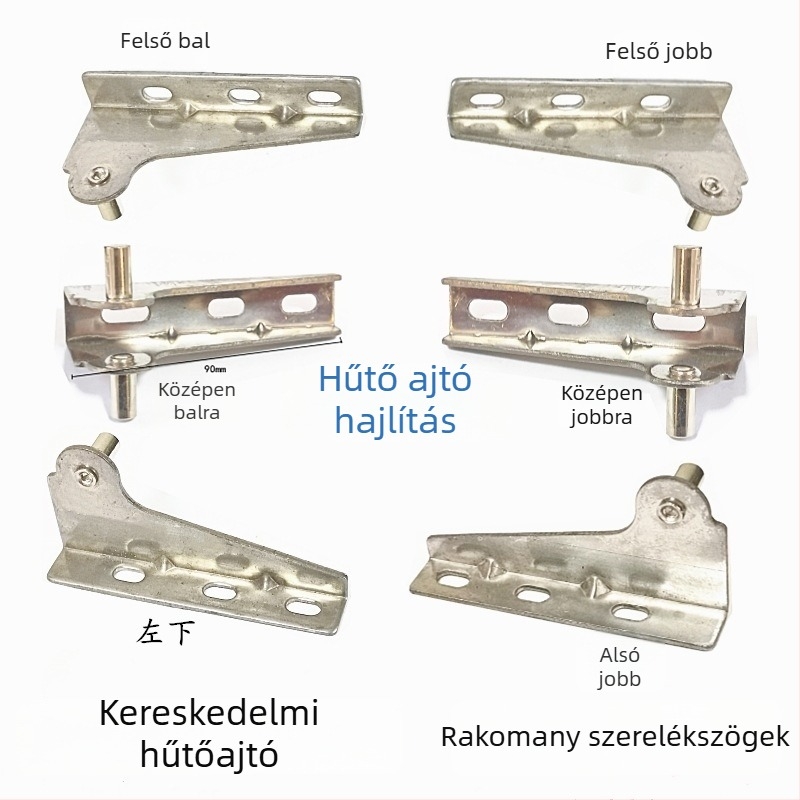 Kereskedelmi négyajtós fagyasztó ajtó zsanér, rozsdamentes acél 201, polírozott felület, hagyományos vastag zsanér, Jingbo, modern minimál stílus, Zhejiang modell