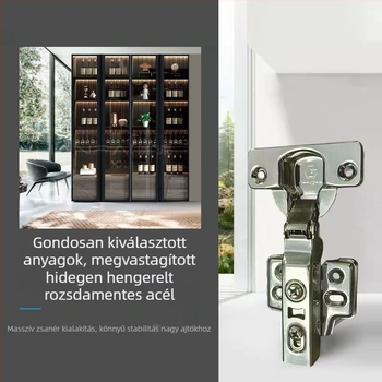 304 rozsdamentes acél szekrényajtó zsanér, összecsukható rugós zsanér hidraulikus csillapítással