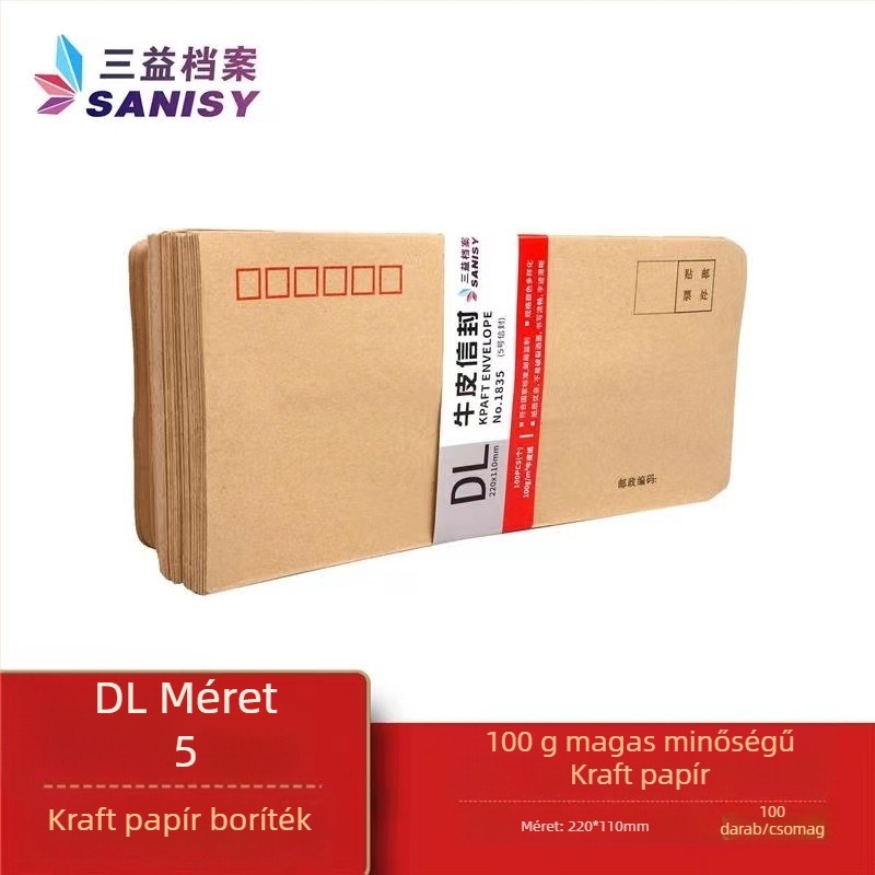 Sanyi kraft papír levélboríték, kínai stílusú boríték, Modell No. 9/C4, nyomtatott logóval