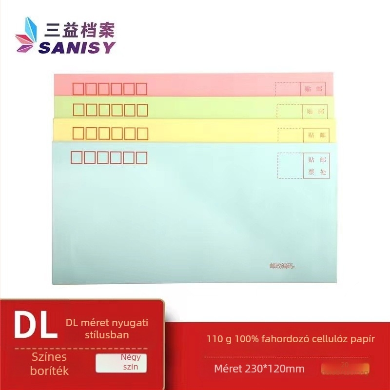 Sanyi kraft papír levélboríték, kínai stílusú boríték, Modell No. 9/C4, nyomtatott logóval