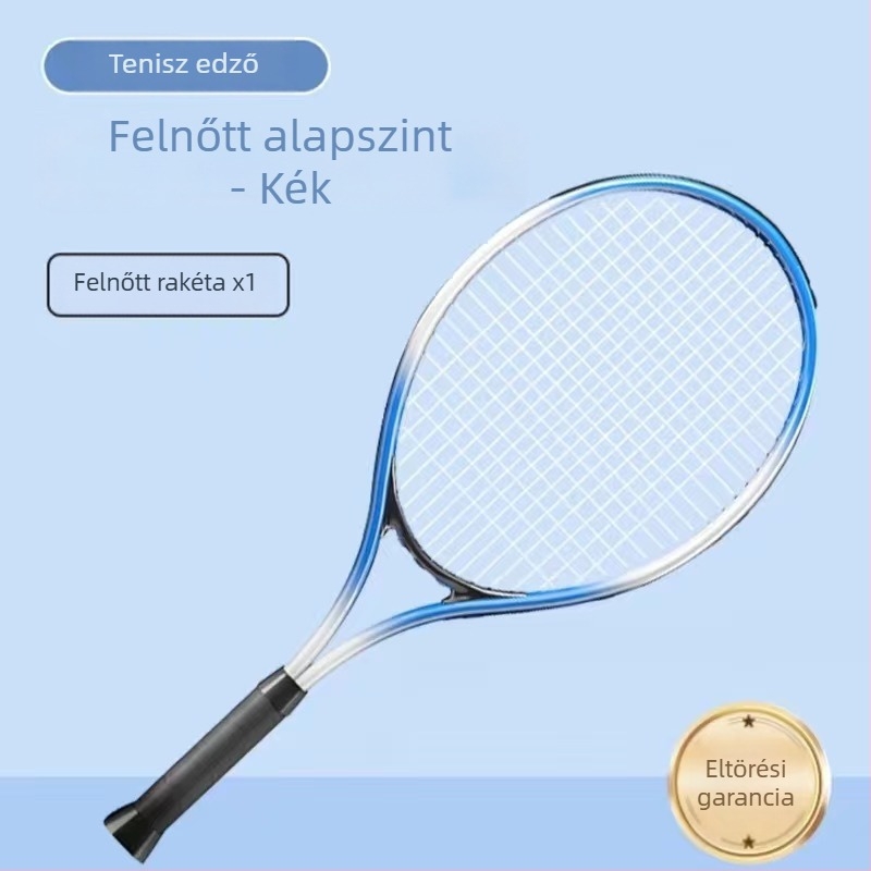 Tenisz edzőkészlet alumíniumötvözetű rakettel és nejlonkábellel – önálló edzésre szánt visszahúzó eszköz