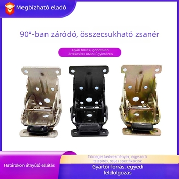 90° önzáró összecsukható pánt bútorokhoz – kivitelben jobb- és baloldali, fém tartó a kanapé vagy asztal lábához
