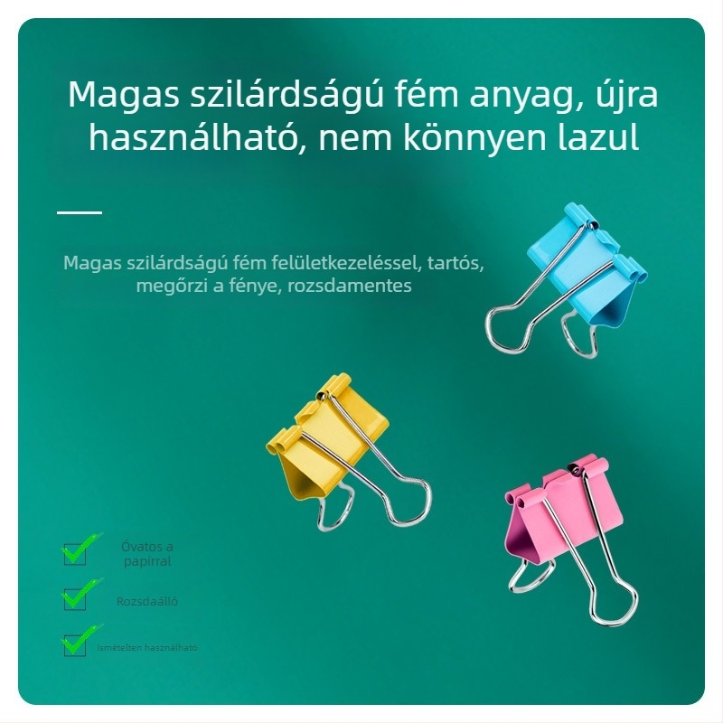 Deli 8555ES rozsdamentes acél nagy klipsz dokumentumokhoz