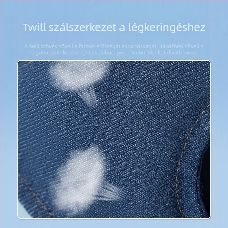 Denim mellény-hám kis méretű kutyáknak