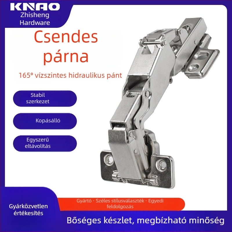 165°-os hidraulikus csuklópánt sarokszekrényekhez, hidegválcolt acélból, elektroplatírozott felülettel, modell Kna165