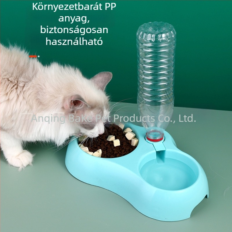 Dupla macskatál automata víz- és etető adagolóval, kis testű kutyáknak
