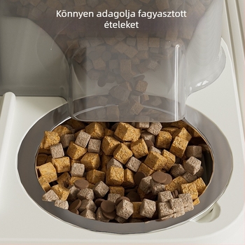 Minden-egyben: Kisállat víz- és etető egység macskáknak, cserélhető tálakkal és könnyen tisztán tartható; műanyag, 1 db csomag, kézi etetés