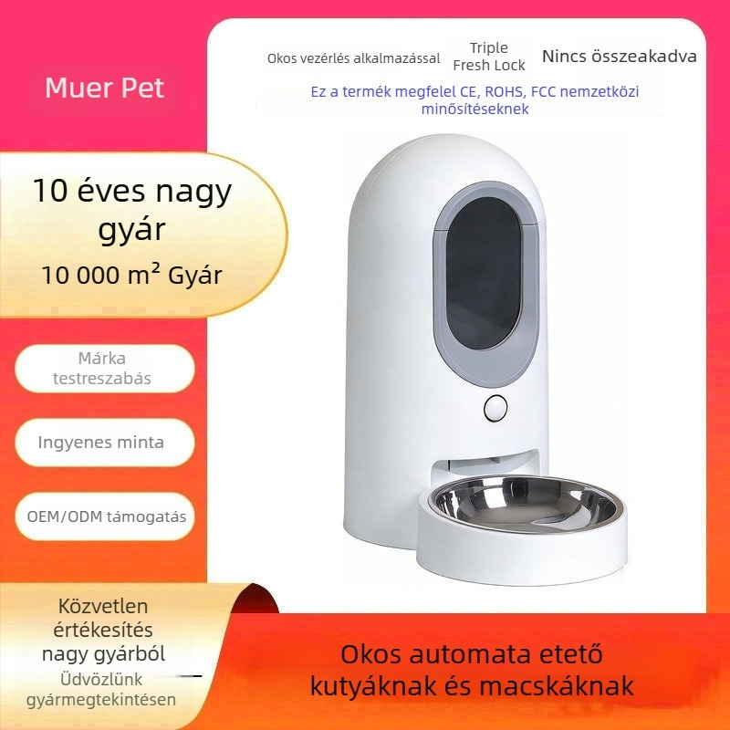ME-W06 Okos automata etető állatok számára APP-vezérléssel, levehető, alkalmas kutyák és macskák számára, súly 2500 g