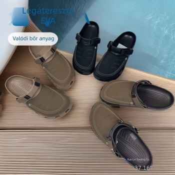 Férfiaknak készült EVA felső- és EVA talpú clogok, szarvasmarhából készült bőrfeldolgozás, 2024 tavasz, SGS tanúsítványozott