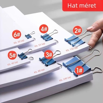 Színes fém iratcsipeszek, farok dizájn, erős fogás, 48 darabos készlet, modell B3636-3631