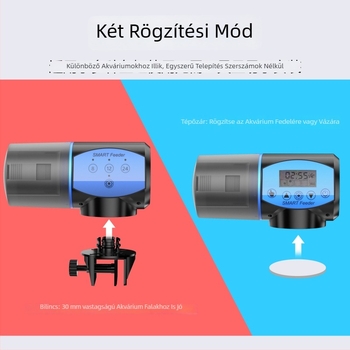 Okos időzítővel ellátott akváriumi etető, nagy kapacitású