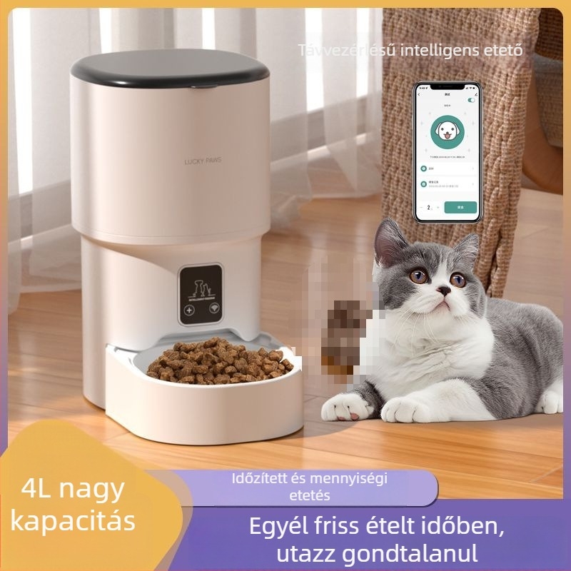 D0X automata macska etető, időzített adagok, okos Wi‑Fi, távoli vezérlés okostelefonról