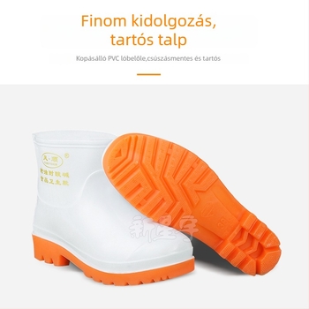 Élelmiszeripari higiénikus csizma, magas szárú, PVC felsőrész, csúszásmentes, olaj- és sav-bázis-ellenálló, vízálló