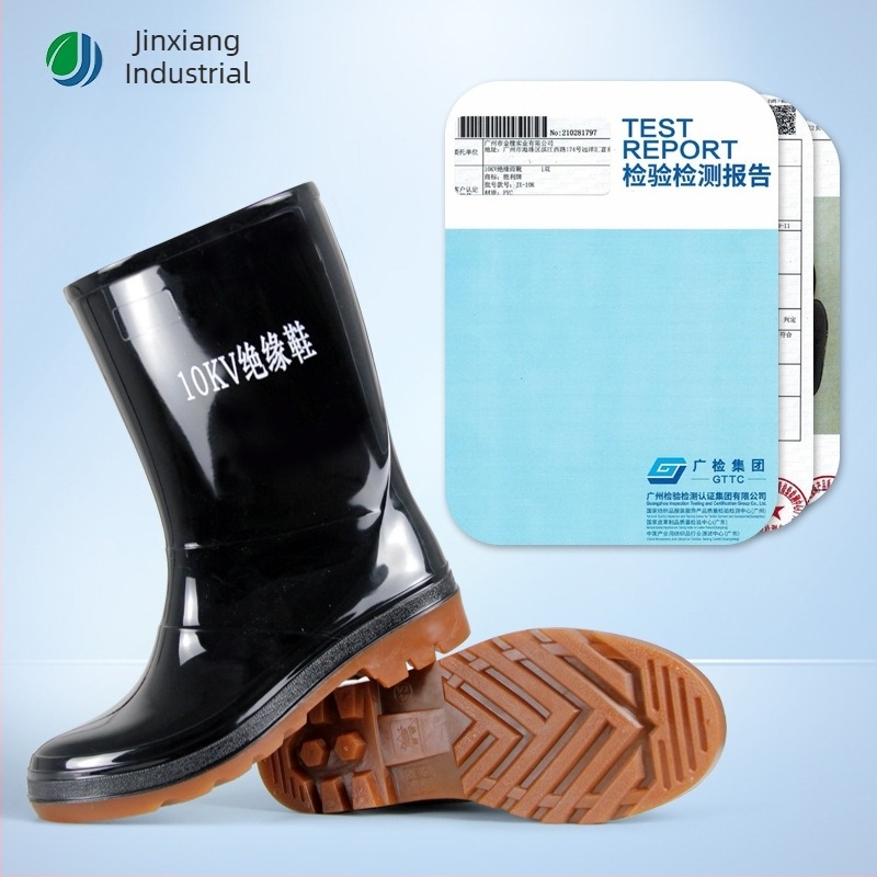 Esőcsizmák 10KV szigeteléssel, modell JX-10KV, felső PVC, talp PVC, magas szár