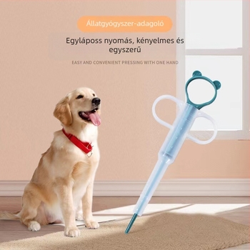 Push-típusú gyógyszeradagoló rúd macskáknak és kutyáknak, tablettákhoz, műanyag