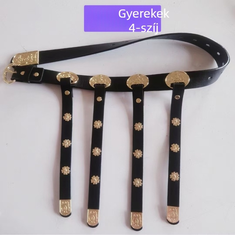 Gyerekeknek szóló PU bőröv ötvözet csattal, tűcsattal, 2–4 cm szélesség, antik felülettel, új kínai stílusban