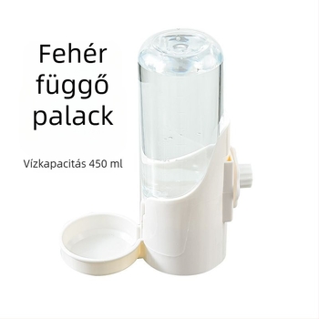 Függő macska vízadagoló és tál, automata etető és itató, nyúlketrechez való víztartó üveg, háziállat felszerelés