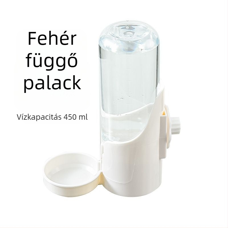Függő macska vízadagoló és tál, automata etető és itató, nyúlketrechez való víztartó üveg, háziállat felszerelés