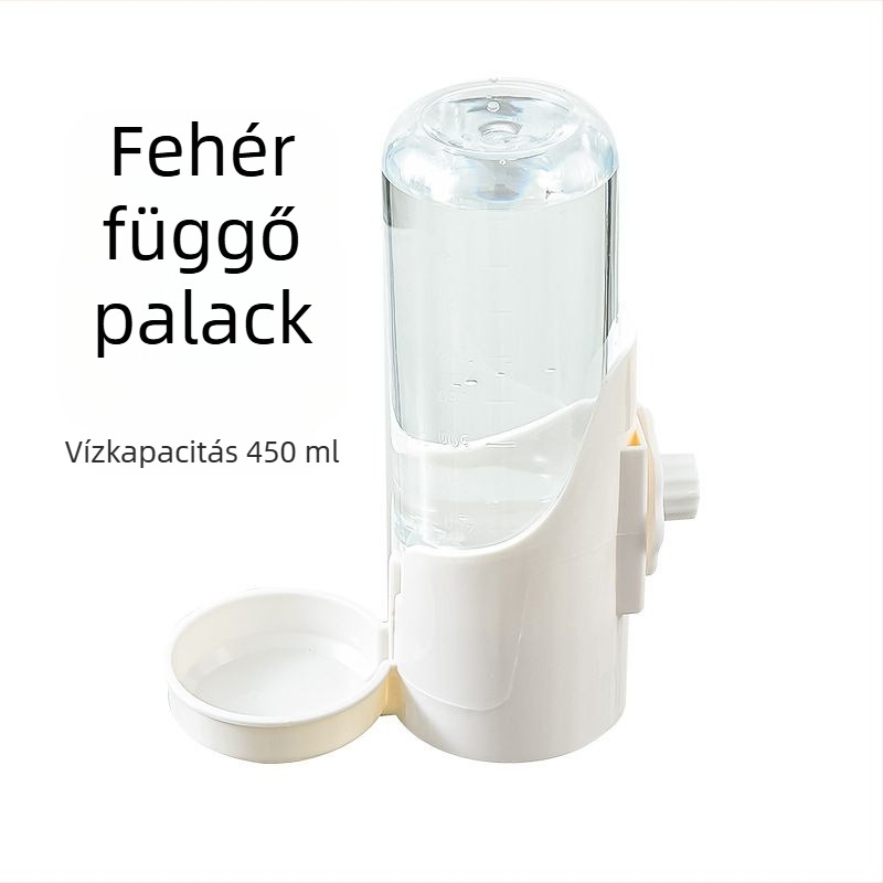 Függő macska vízadagoló és tál, automata etető és itató, nyúlketrechez való víztartó üveg, háziállat felszerelés