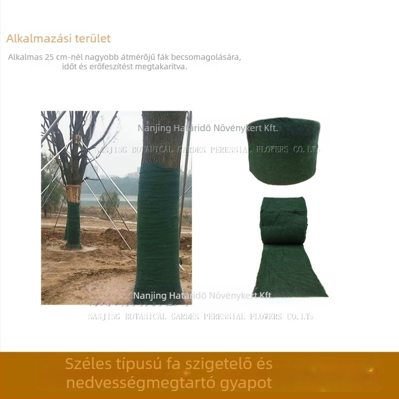 Kerti fák körbetekerésére szolgáló textil — bambusz anyag, hőszigetelés, nedvességmegtartás, kötél mellékelve
