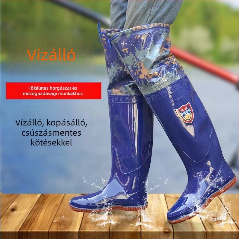 Uniszex PVC bakancs rizsföldekhez - vízálló, térdmagasságú, csúszásmentes talp, overshoe stílus
