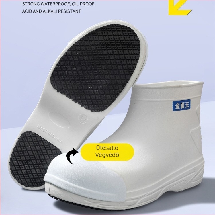 EVA habból készült esőcsizma, rövid cső, uniszex, csúszásmentes és kopásálló gumitalppal