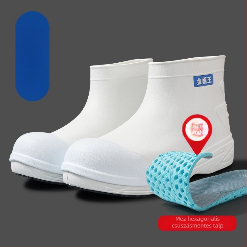 EVA habból készült esőcsizma, rövid cső, uniszex, csúszásmentes és kopásálló gumitalppal