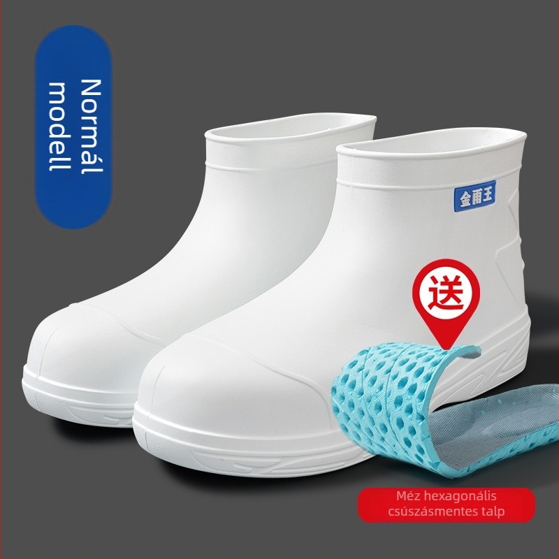 EVA habból készült esőcsizma, rövid cső, uniszex, csúszásmentes és kopásálló gumitalppal