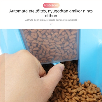 Automata macska etető dupla tál és ivó víz adagoló, 2-in-1 kialakítás, ABS anyag